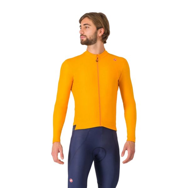maillot-castelli-espresso-thermal-naranja-invierno-ajustado-bicimax