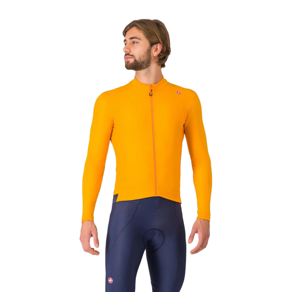 maillot-castelli-espresso-thermal-naranja-invierno-ajustado-bicimax